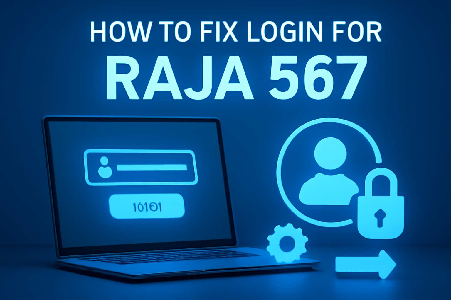 An informational graphic on fixing login issues for Raja 567.