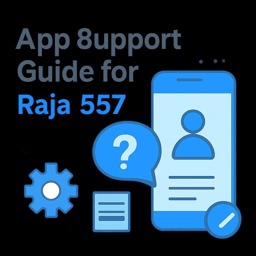 Illustration explaining the sections of App Support Guide for Raja 567.