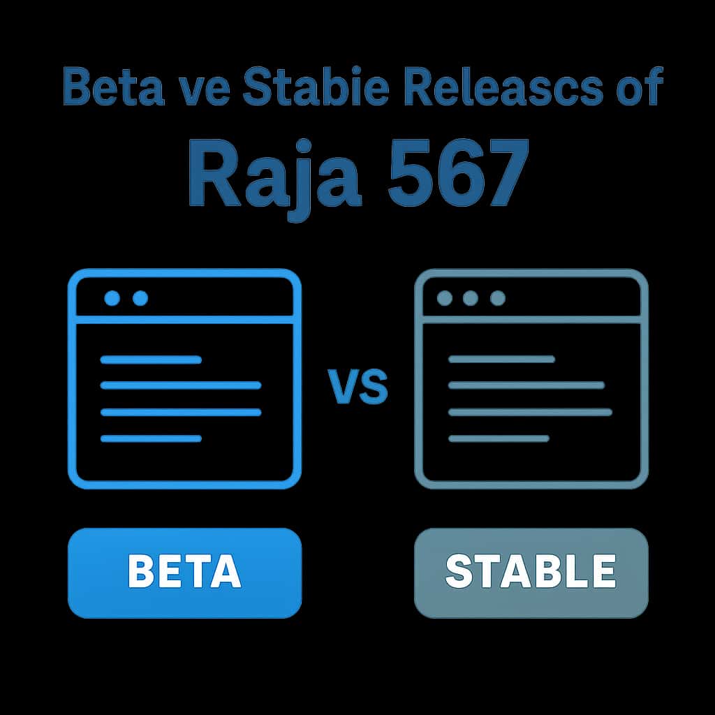 An illustration explaining features of Beta vs Stable Releases of Raja 567.
