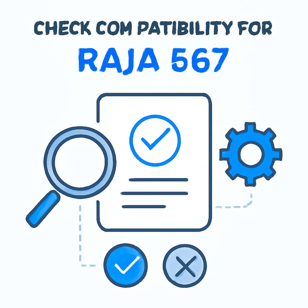 Illustration detailing compatibility requirements for Raja 567.