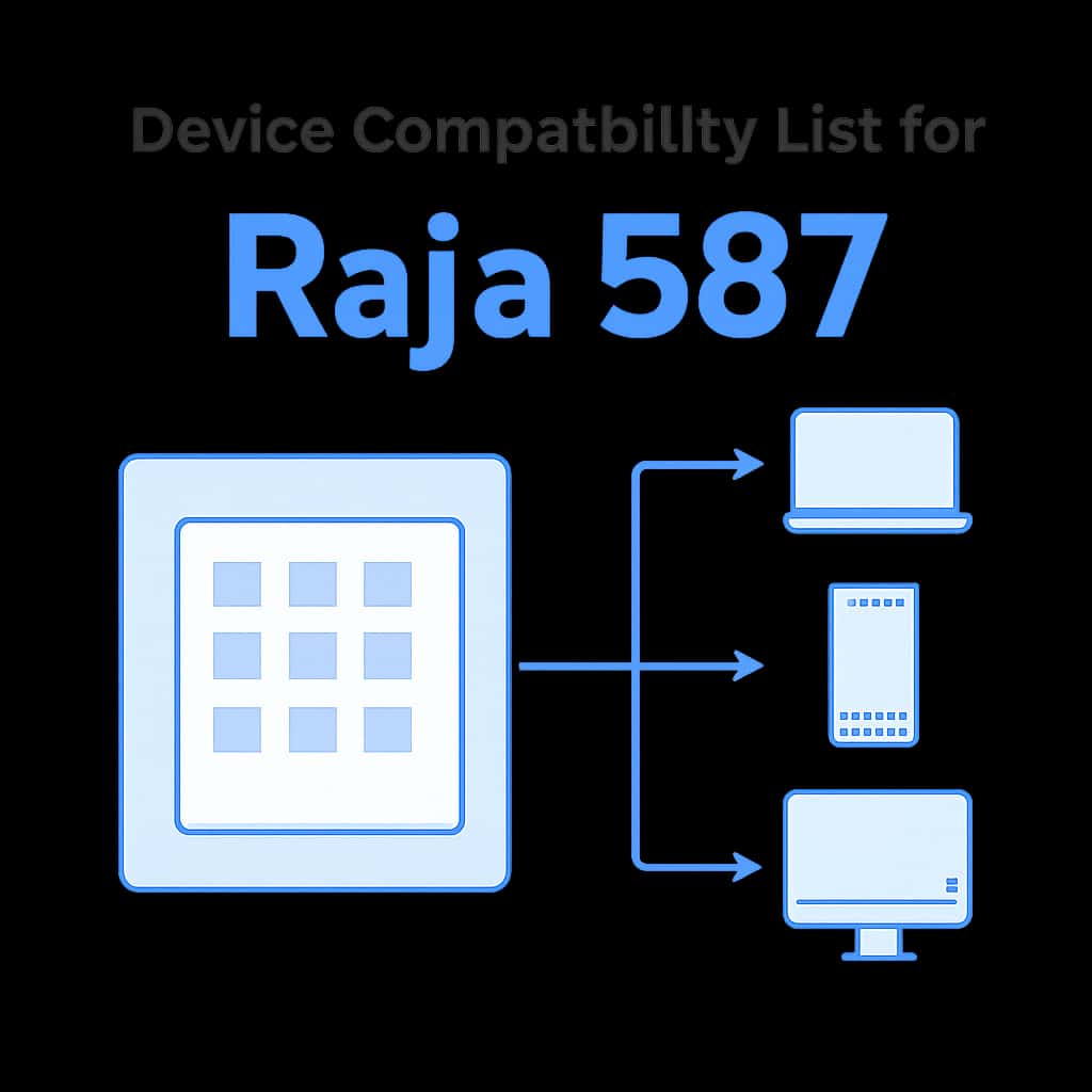 An educational diagram showcasing device compatibility for Raja 567.