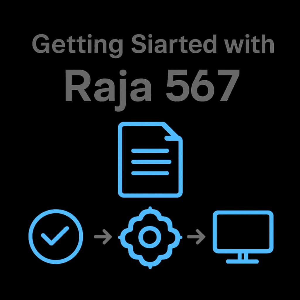 Illustration explaining the installation process for 'Getting Started with Raja 567'.