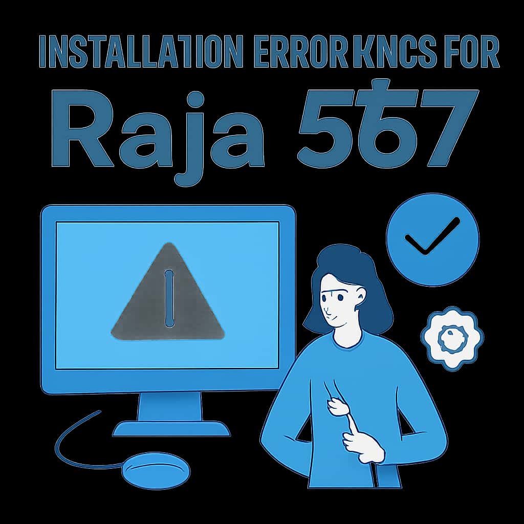 Illustration explaining installation error fixes for Raja 567.