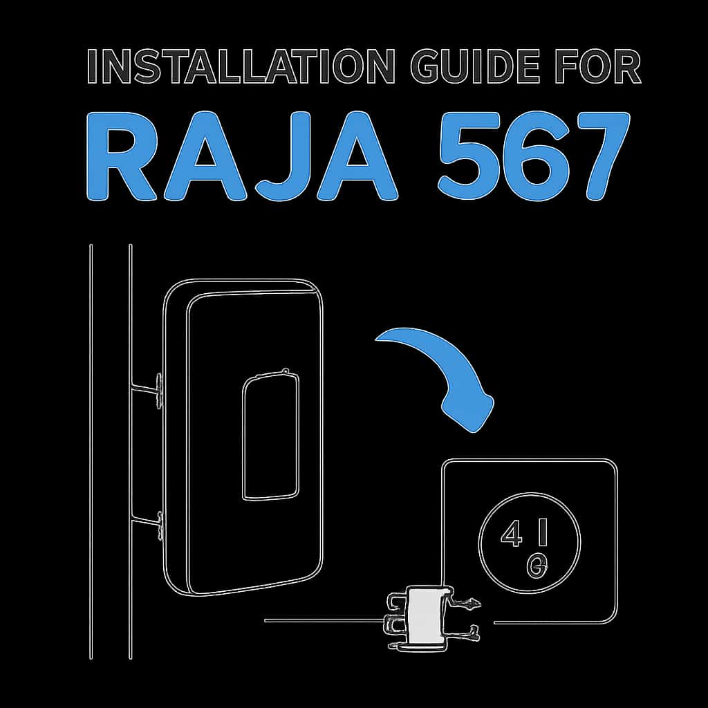 Illustration explaining the installation steps for Raja 567.