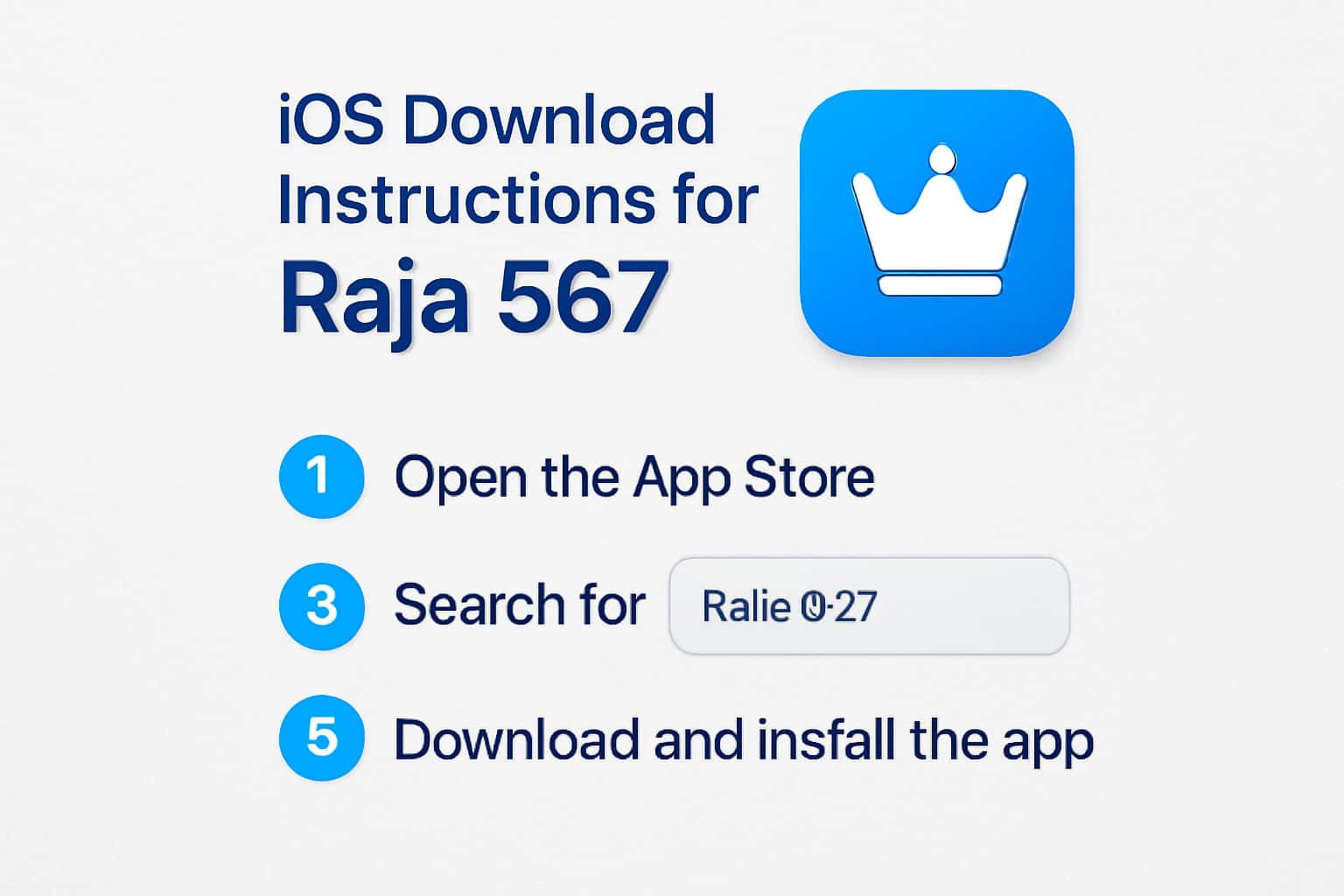 Informational scene illustrating the iOS download instructions for Raja 567.