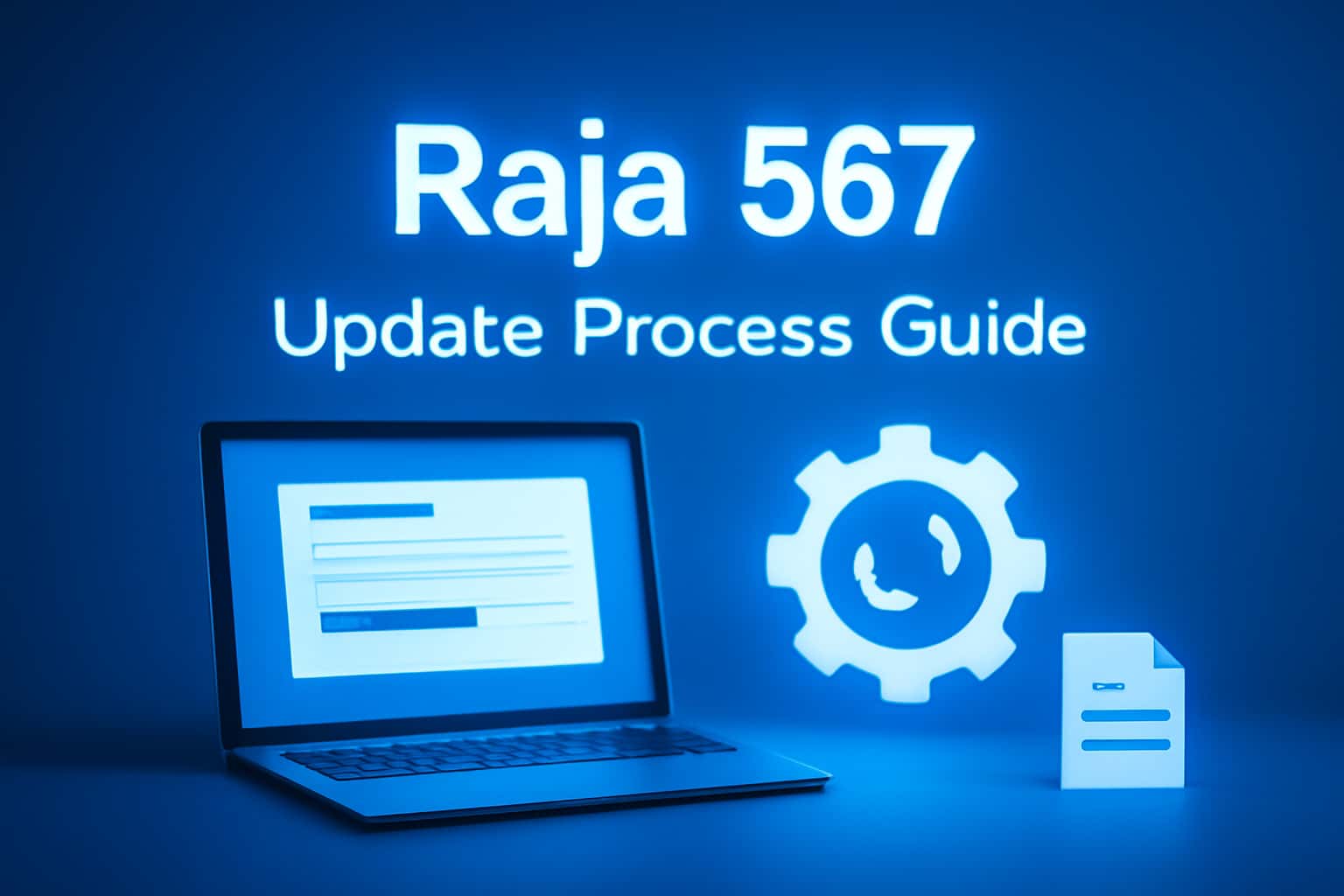 Informational scene depicting the update process for the Raja 567 app.