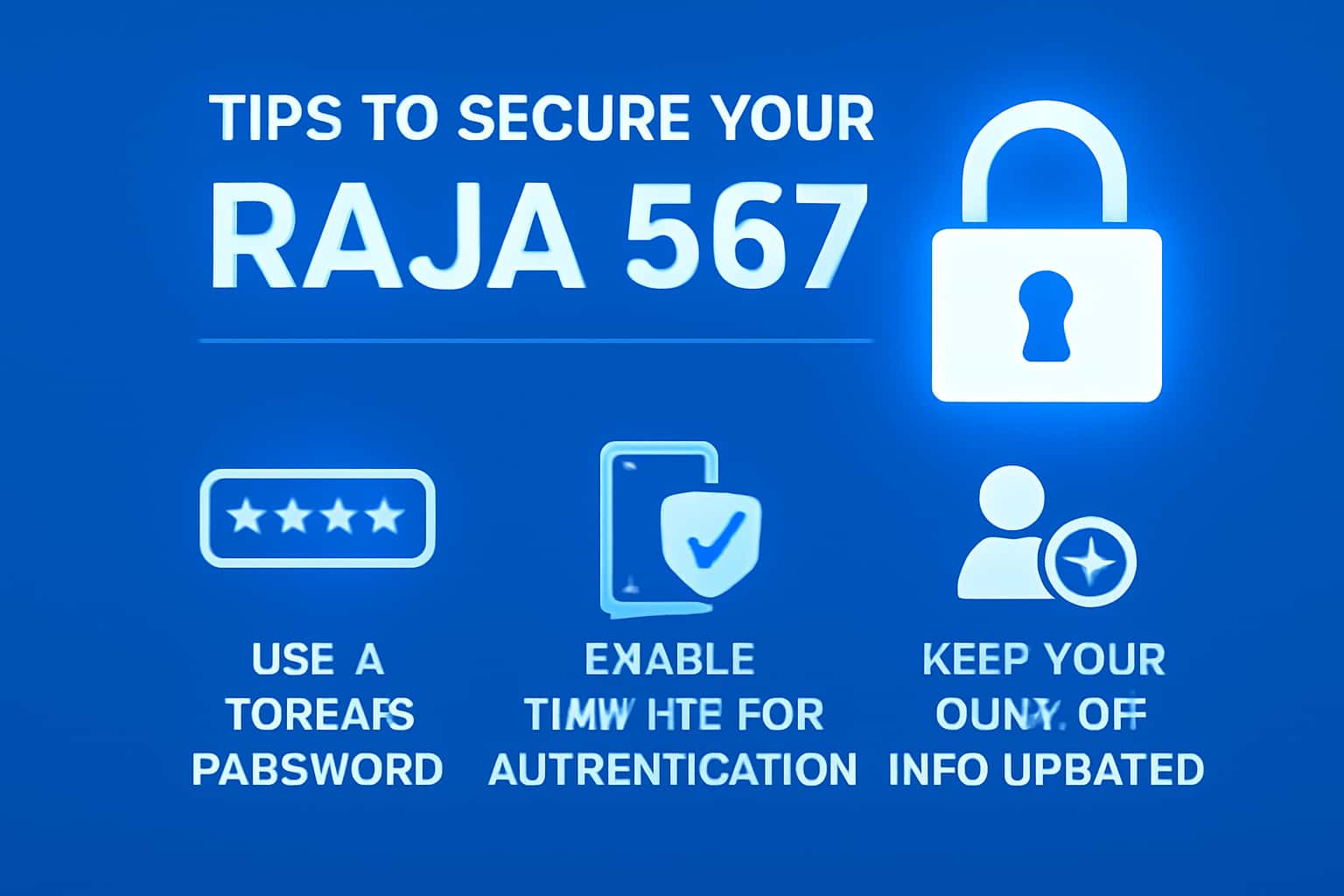 An informative visual representation of securing your Raja 567 account.