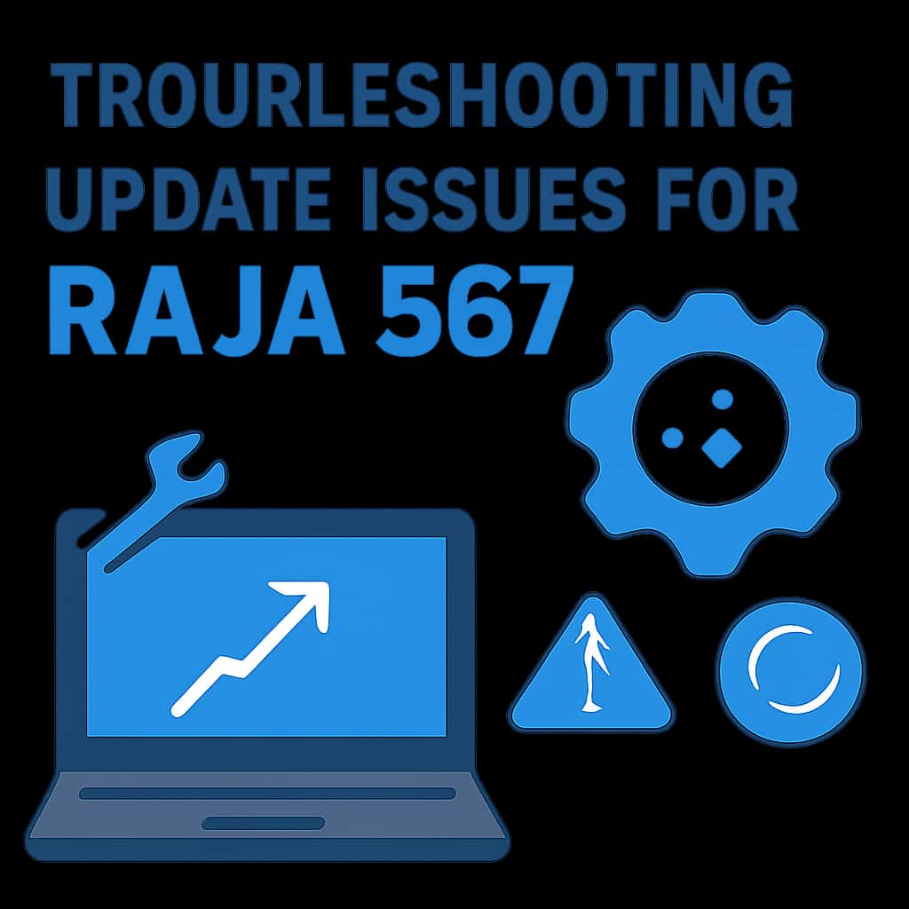 An educational diagram illustrating troubleshooting steps for Raja 567 updates.